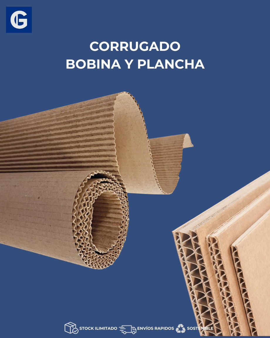 Cartón corrugado en bobina y plancha