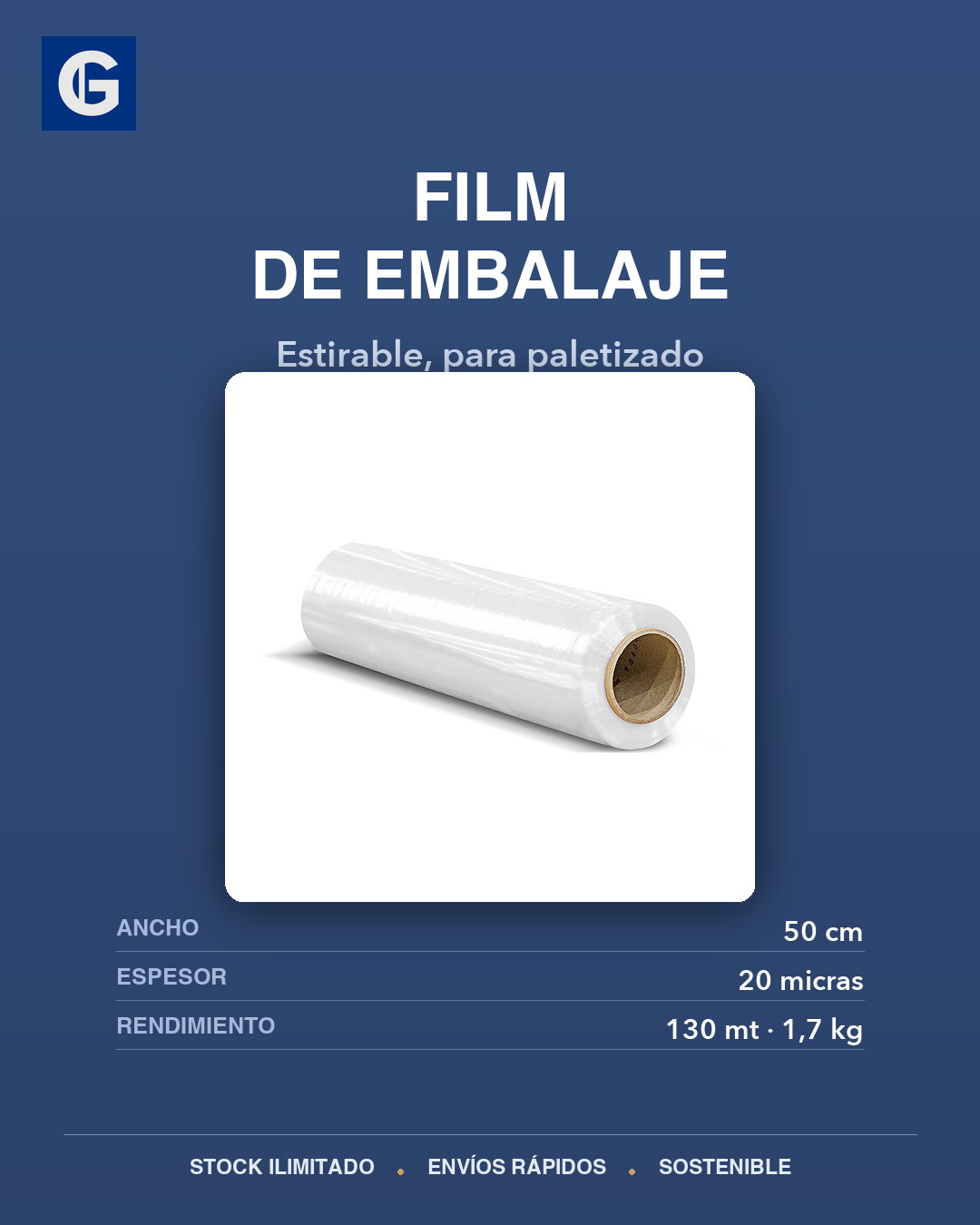 Rollo de film estirable para paletizado